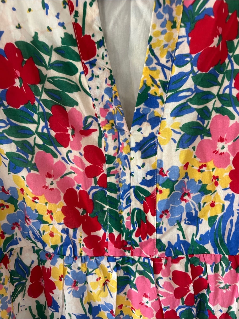 Shop the Mint multicolor Floral V-Neck Tiered Summer Dress NWOT Size XL - Picture 6 of 10